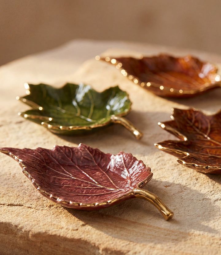 Autumn Leaf Serving Trays, Set Of 5