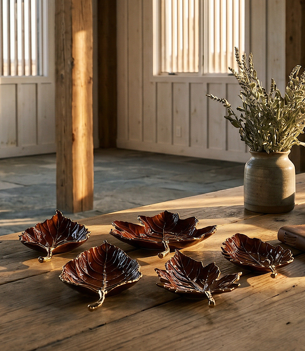 Autumn Leaf Serving Trays, Set Of 5