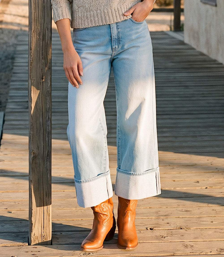 Cuffed Cropped Jeans