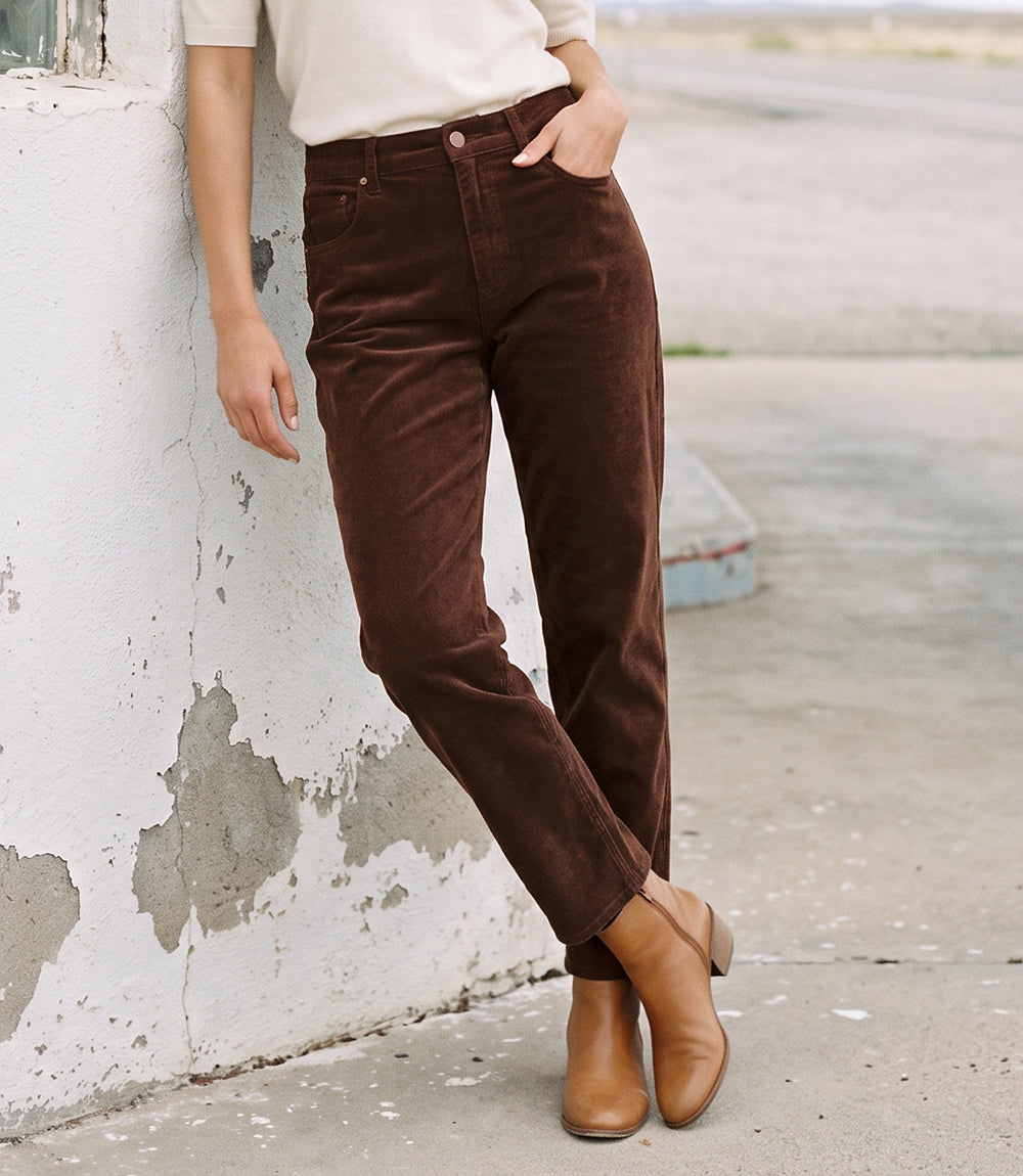 Petite Size Corduroy Ankle Pant