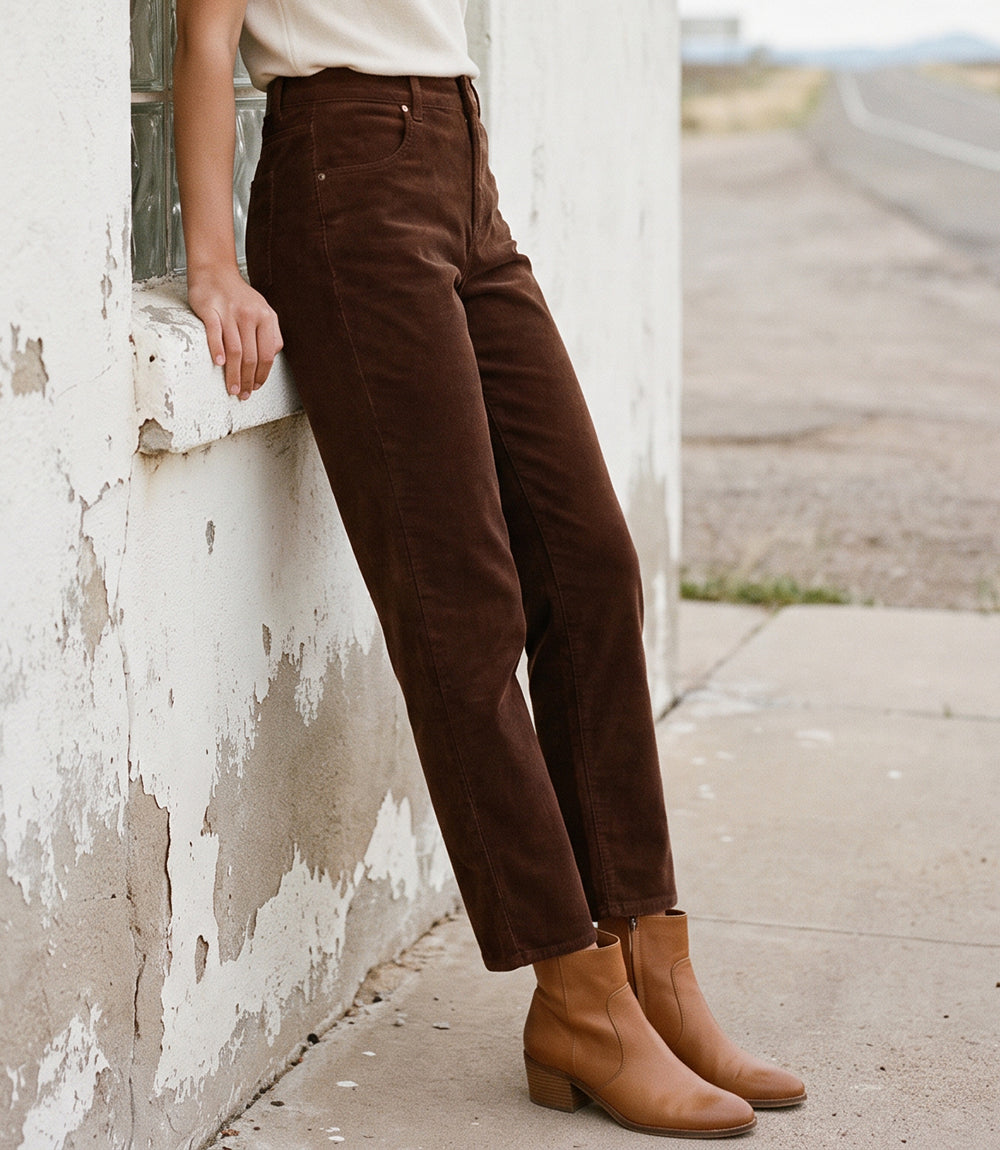 Petite Size Corduroy Ankle Pant
