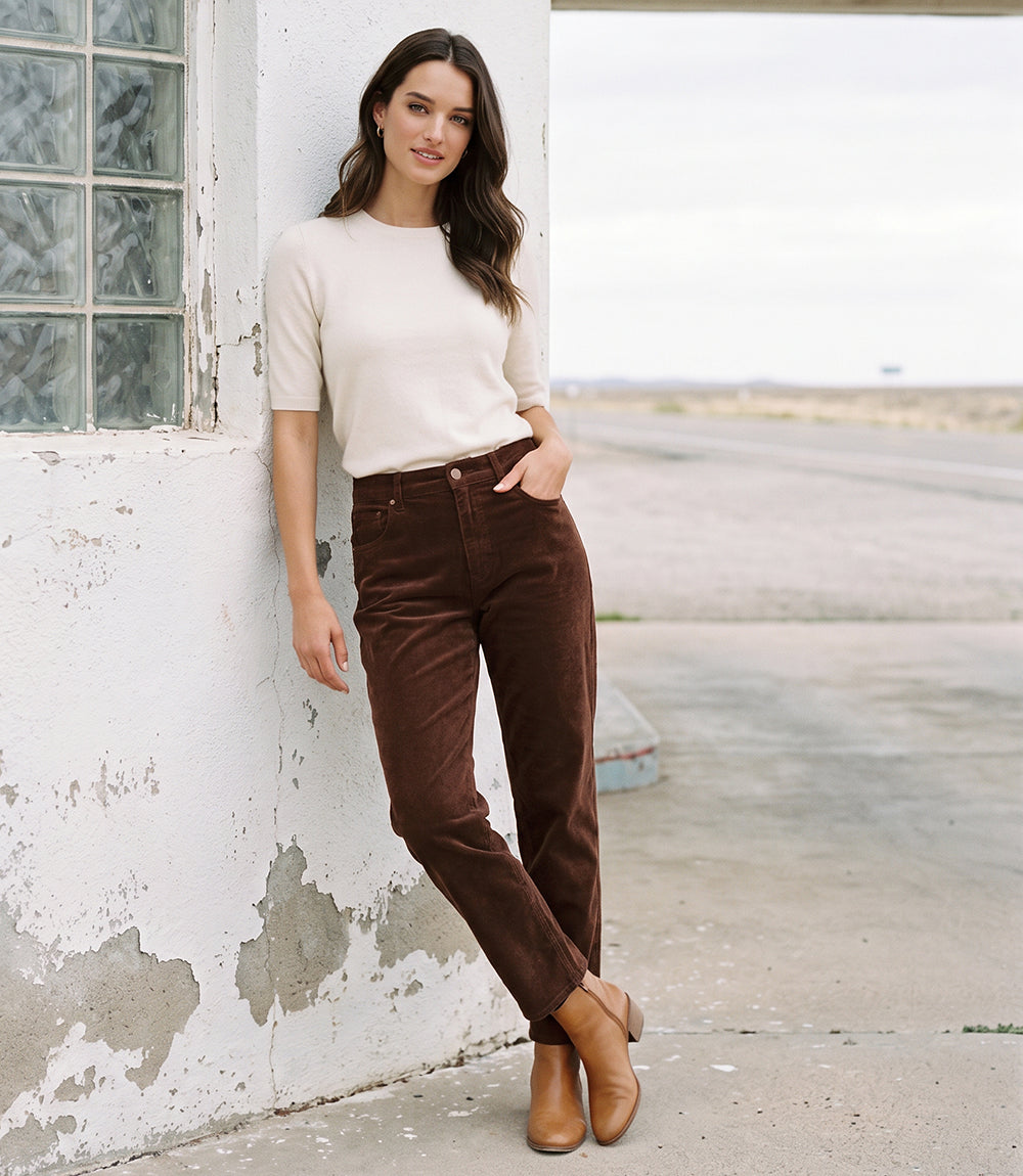 Petite Size Corduroy Ankle Pant