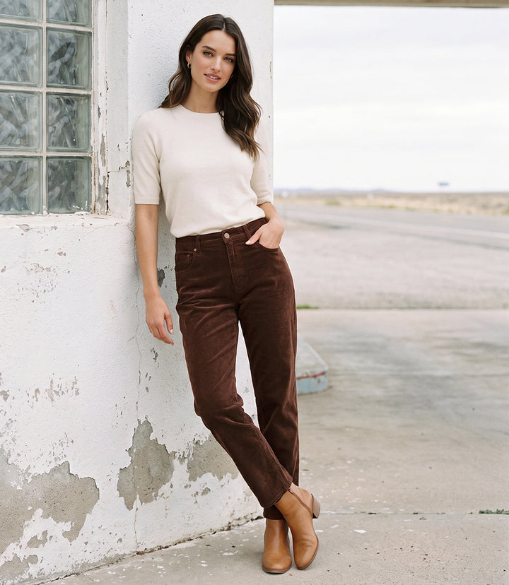 Petite Size Corduroy Ankle Pant