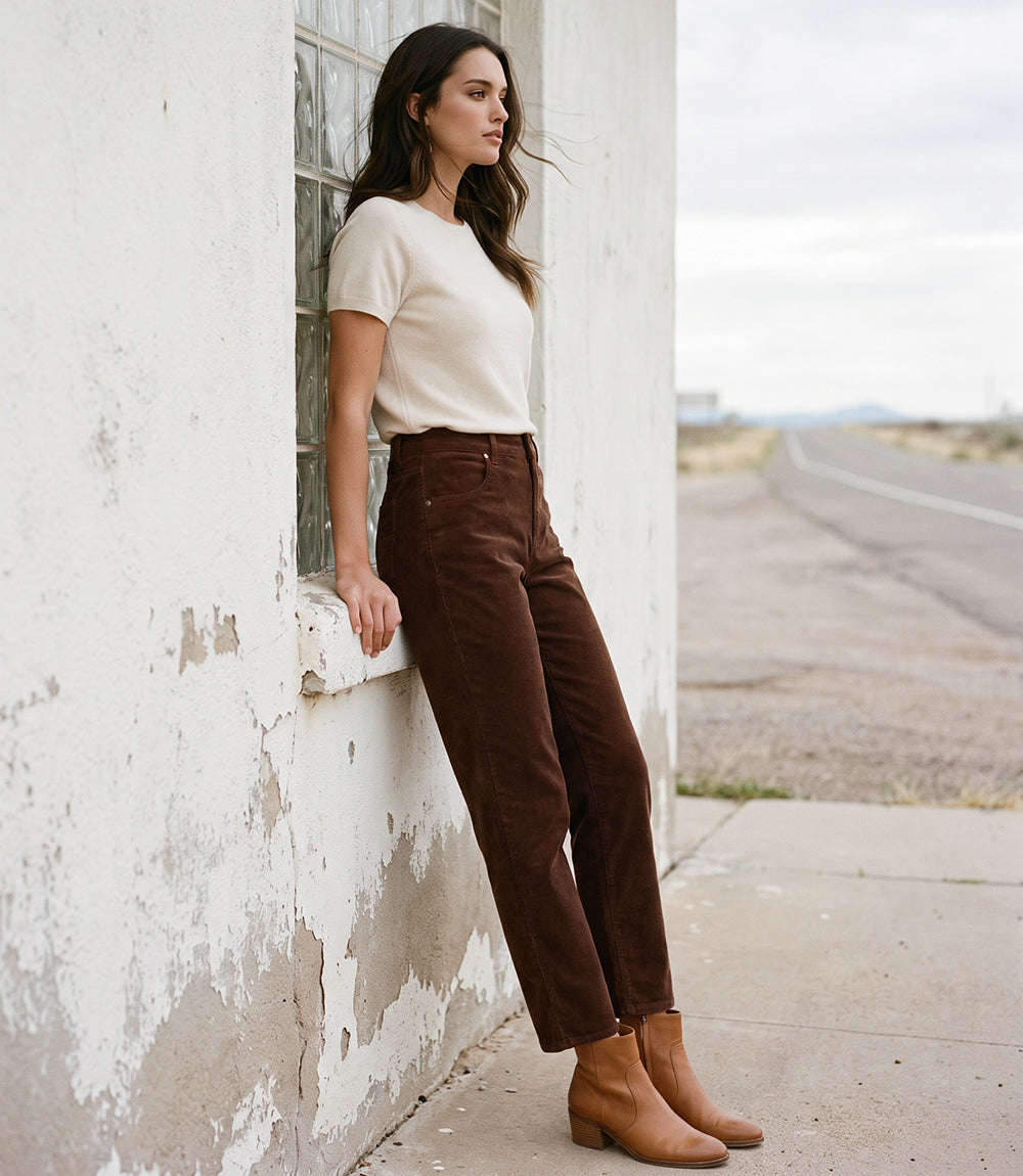 Petite Size Corduroy Ankle Pant