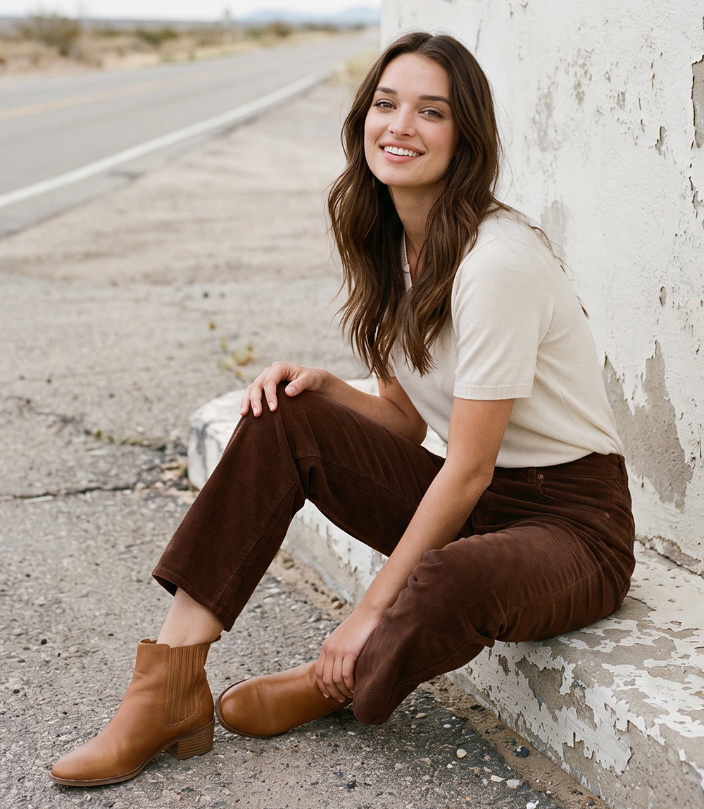 Petite Size Corduroy Ankle Pant