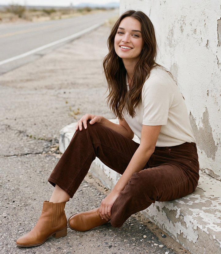 Petite Size Corduroy Ankle Pant
