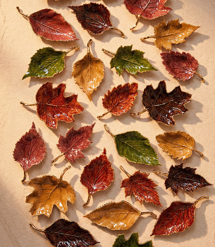 Autumn Leaf Serving Trays, Set Of 5
