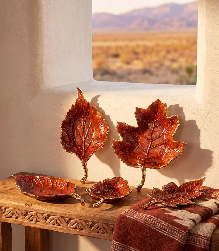 Autumn Leaf Serving Trays, Set Of 5