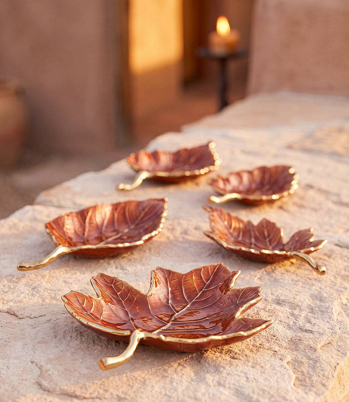 Autumn Leaf Serving Trays, Set Of 5