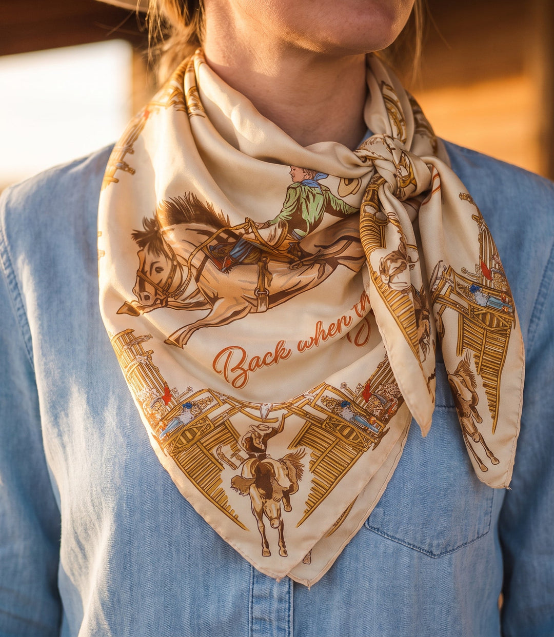 Back When They Bucked Silk Scarf