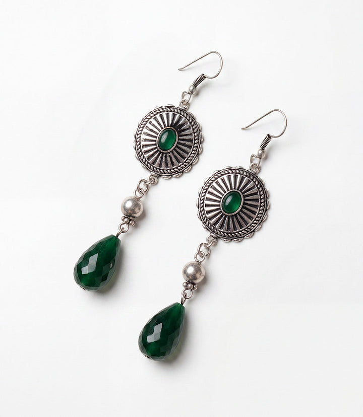 Beaded Concho Earrings