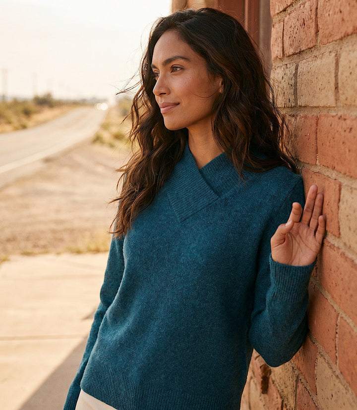Petite Size Shawl Collar Sweater