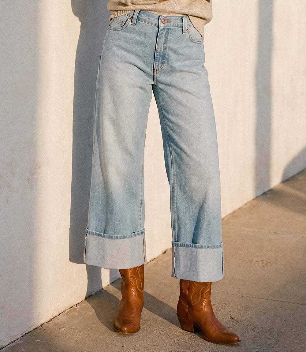 Cuffed Cropped Jeans