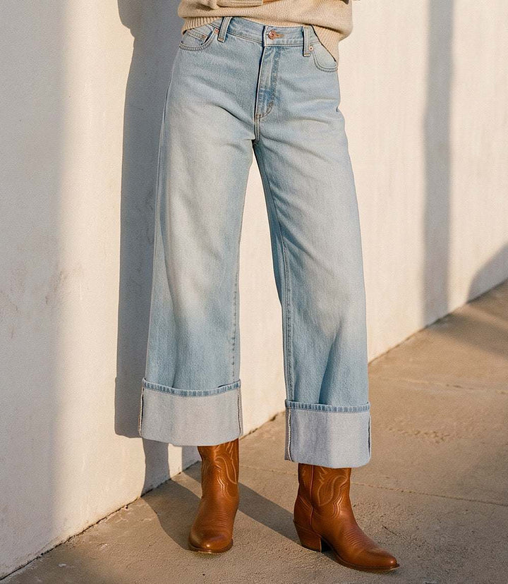 Cuffed Cropped Jeans