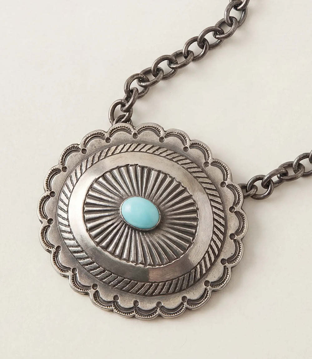 Embellished Sterling Silver Turquoise Necklace