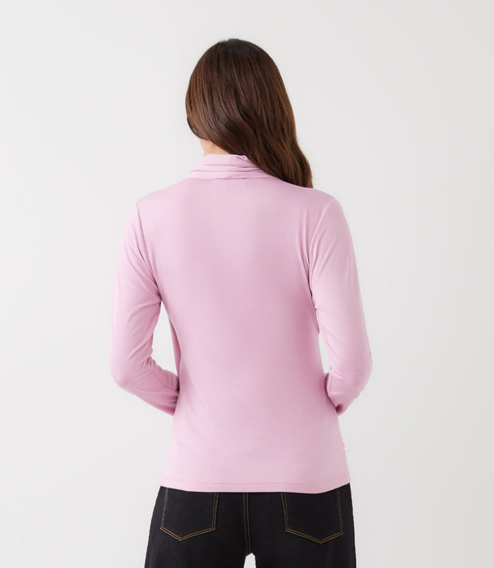 Long Sleeve Crossover Side-Shirred Top
