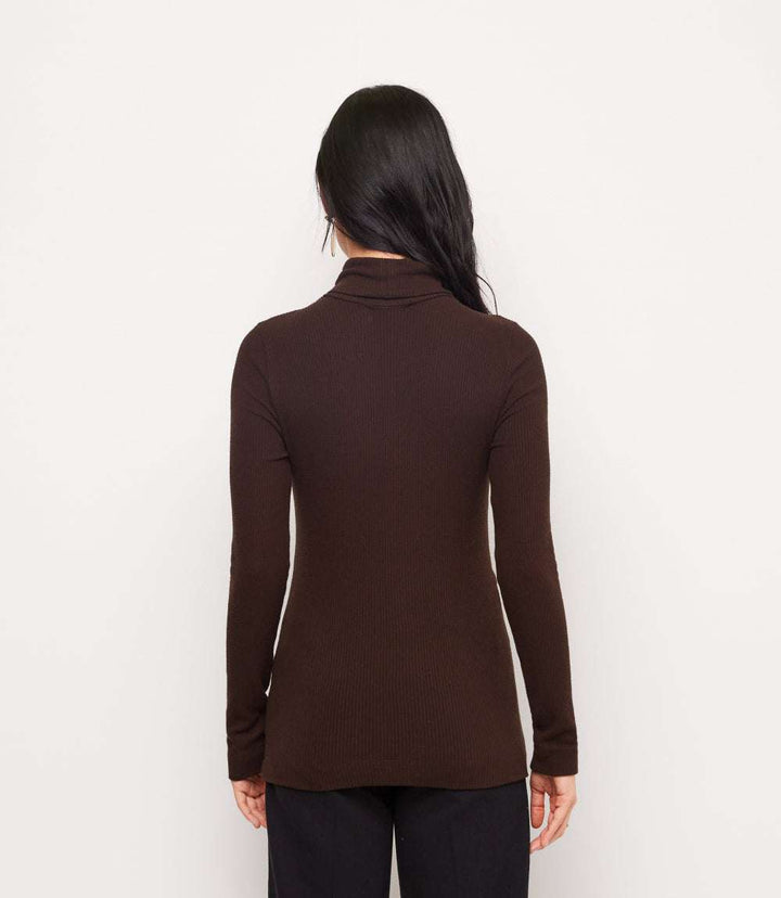 Ribbed Long Sleeve Turtleneck Top