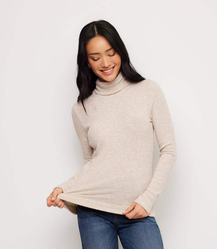 Ribbed Long Sleeve Turtleneck Top