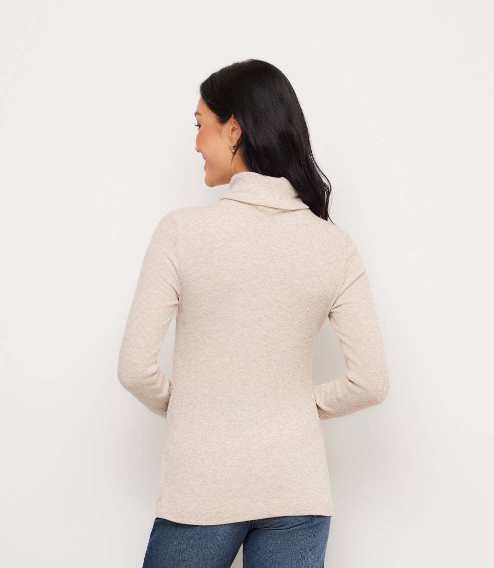 Ribbed Long Sleeve Turtleneck Top