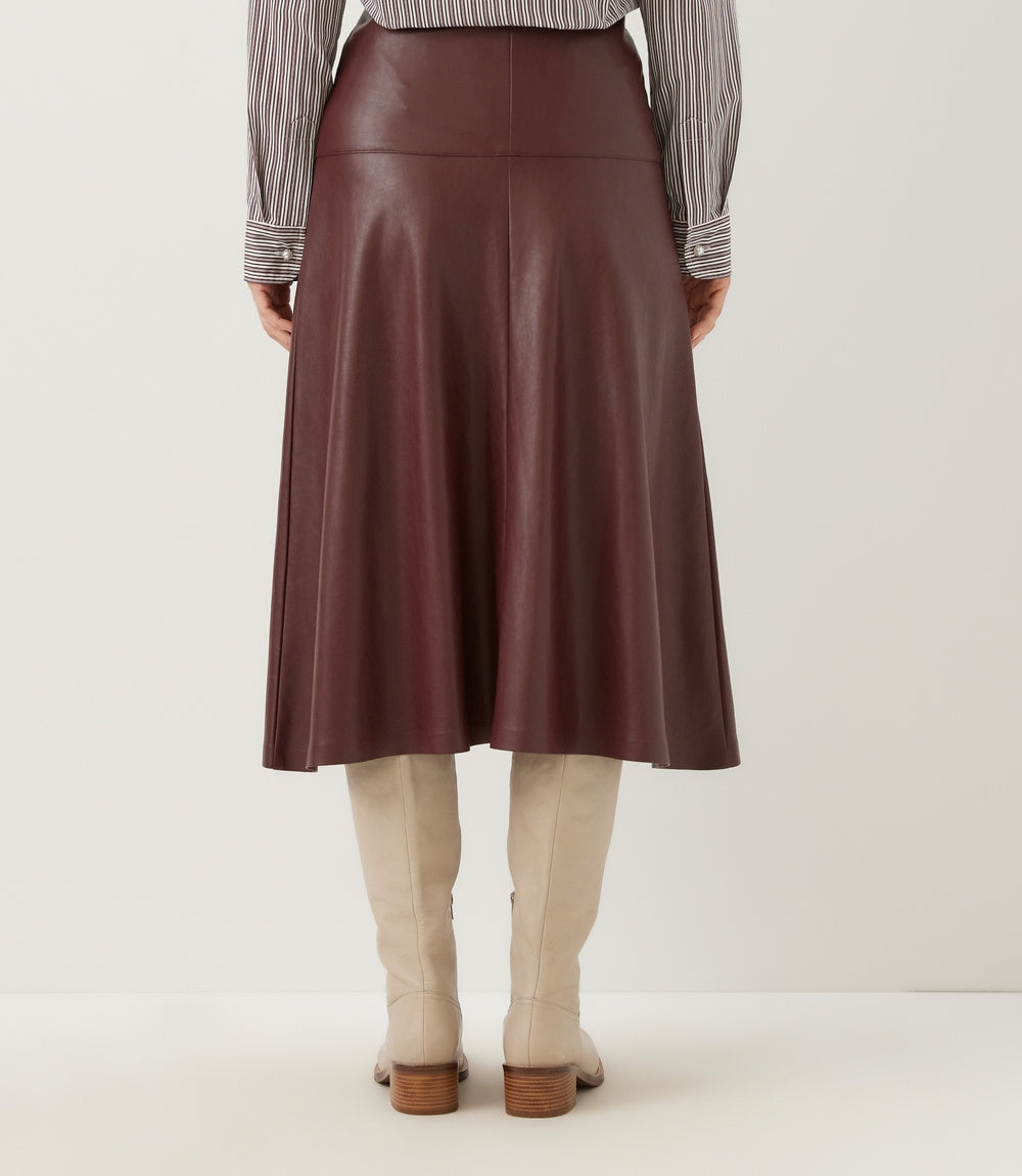 Faux Leather Midi Skirt