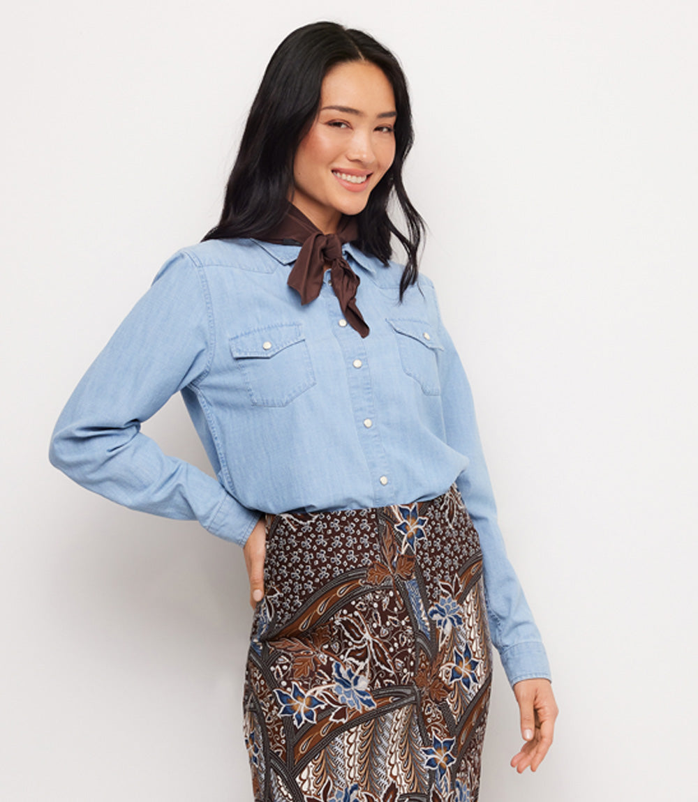 Long Sleeve Western Denim Shirt