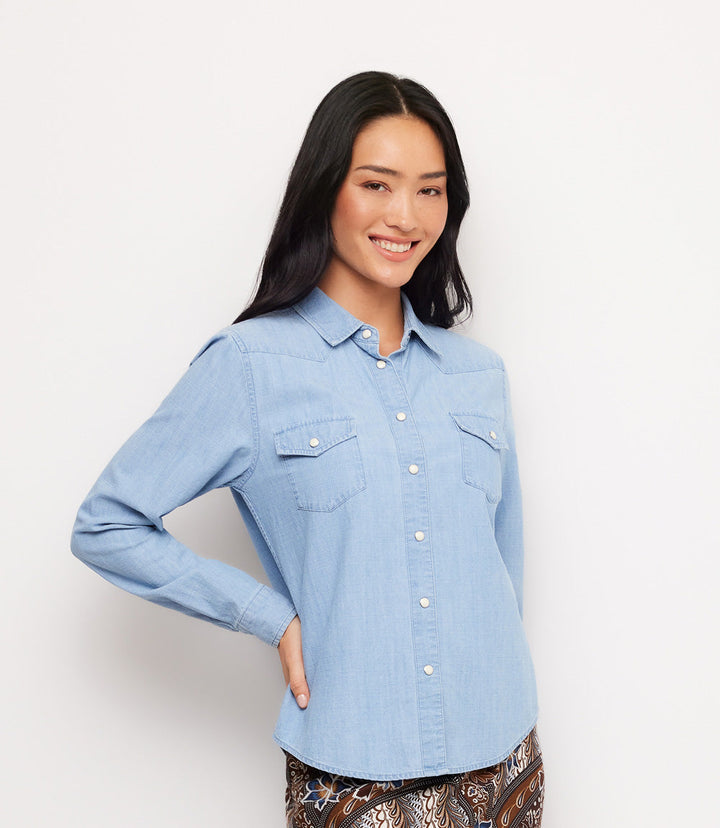 Long Sleeve Western Denim Shirt