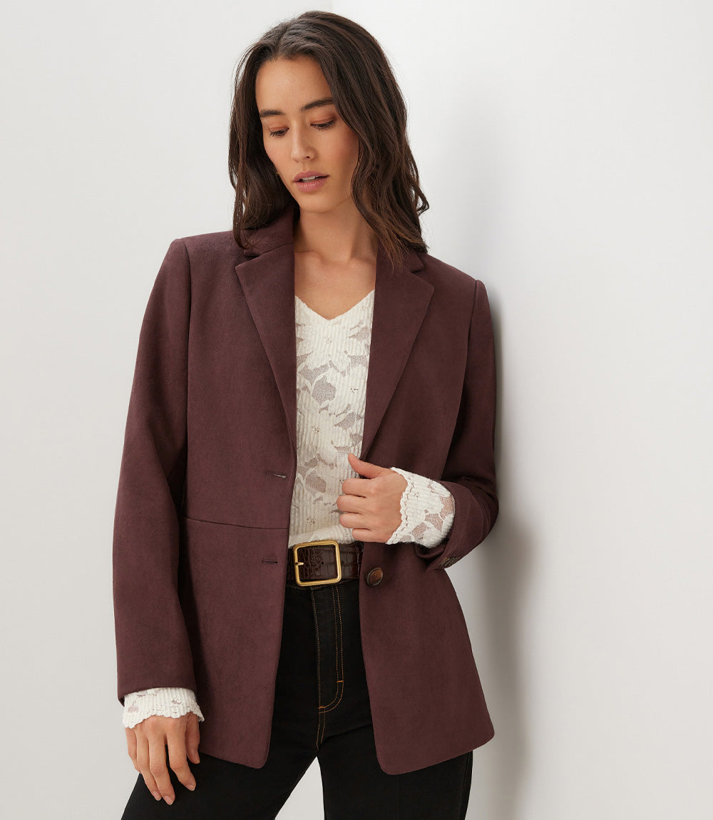Faux Suede Blazer