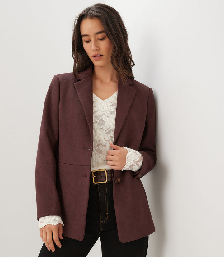 Faux Suede Blazer