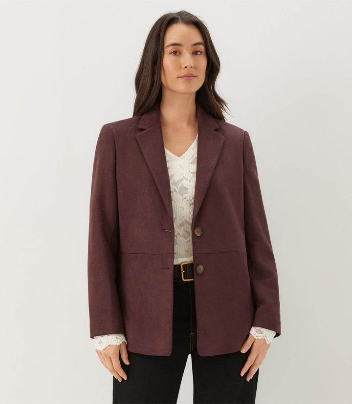 Faux Suede Blazer