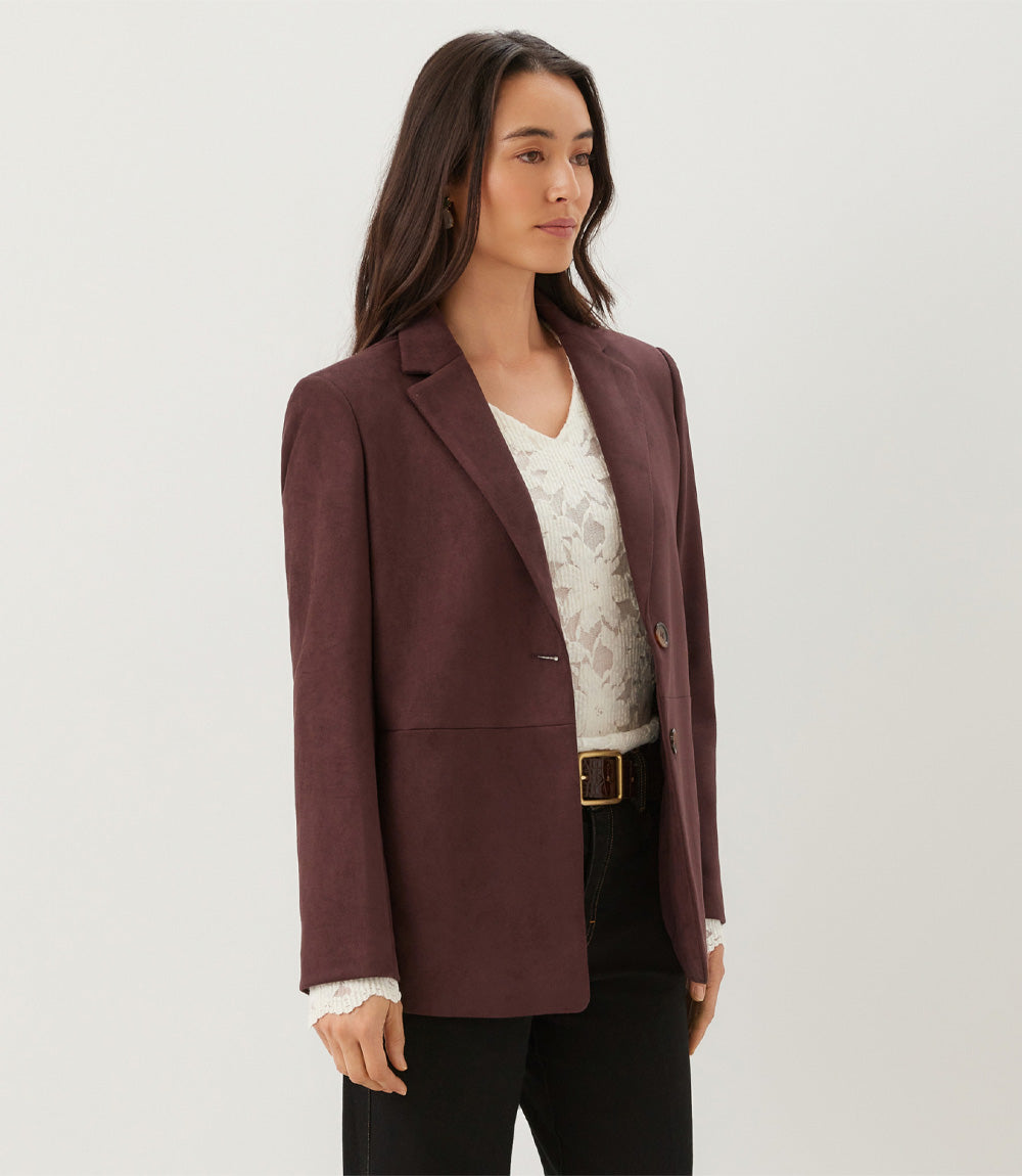 Faux Suede Blazer