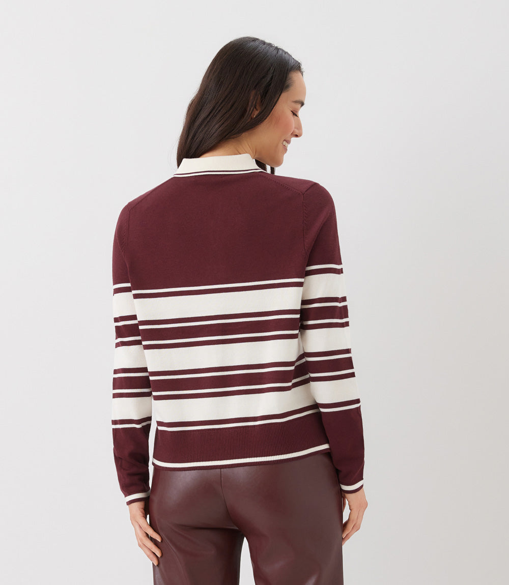 Game Day Collared Stripe Sweater