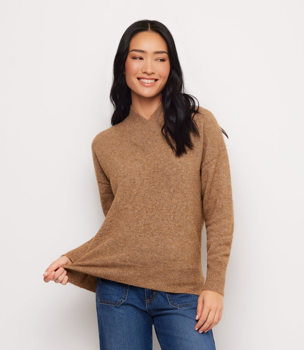 Petite Size Shawl Collar Sweater