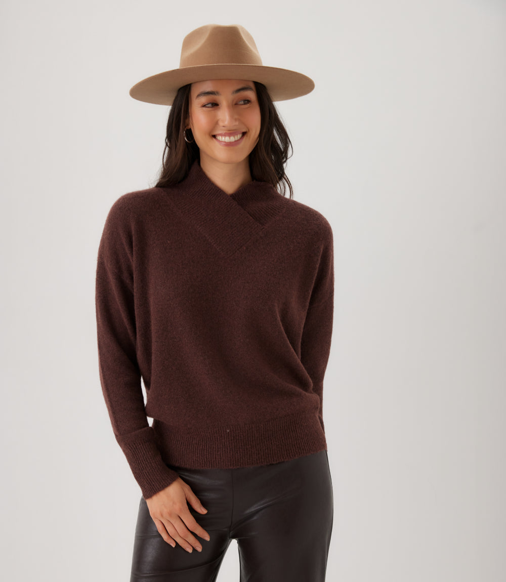 Petite Size Shawl Collar Sweater