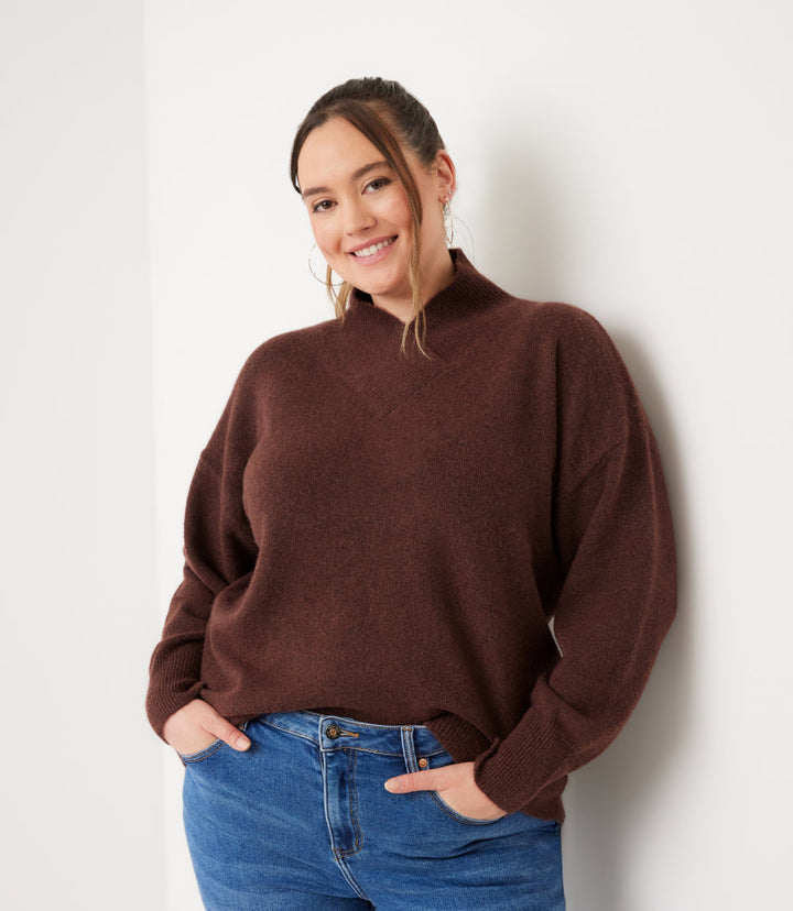 Plus Size Shawl Collar Sweater