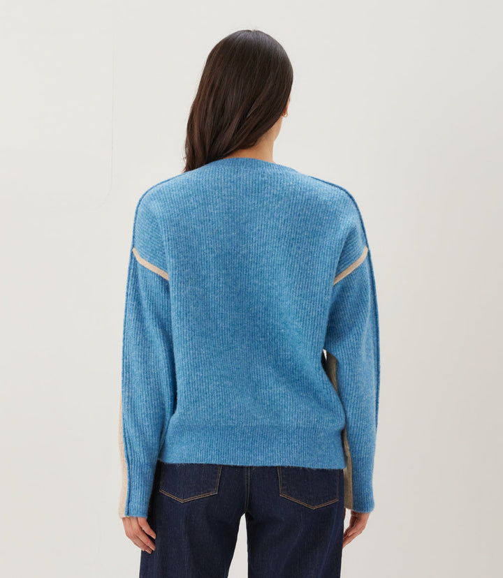 Petite Size Colorblock Crewneck Sweater