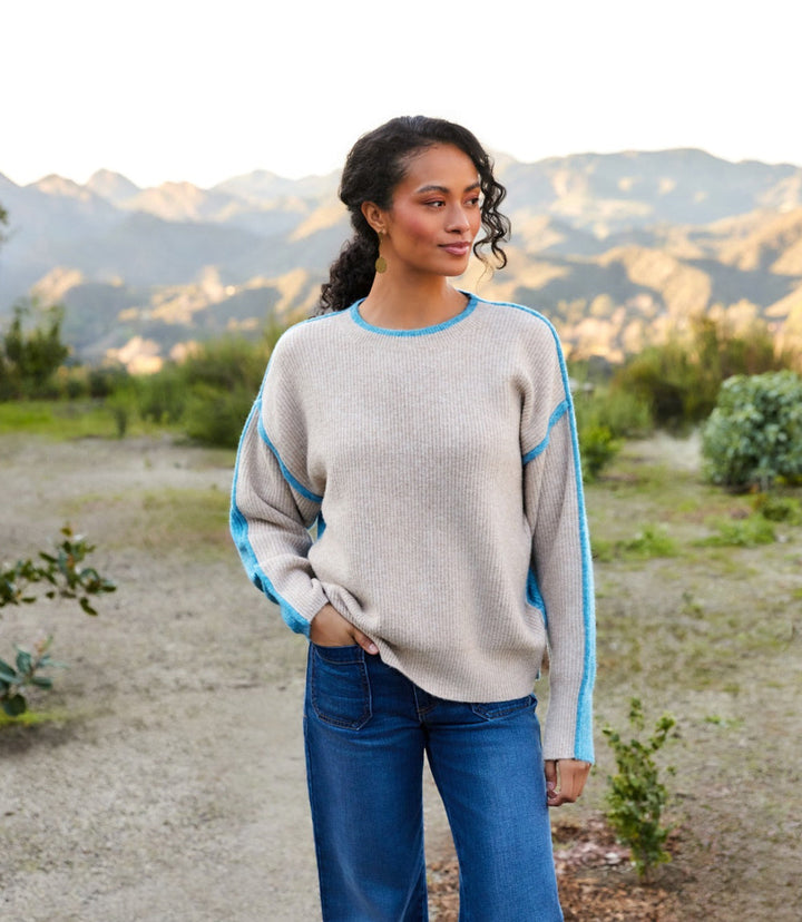 Colorblock Crewneck Sweater