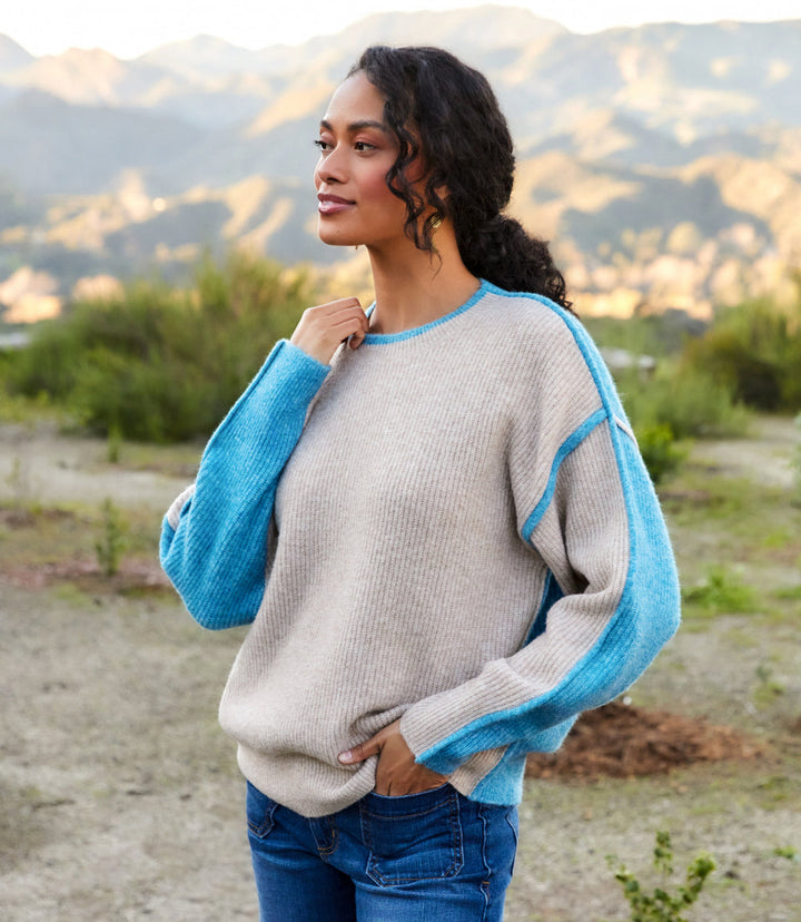 Colorblock Crewneck Sweater
