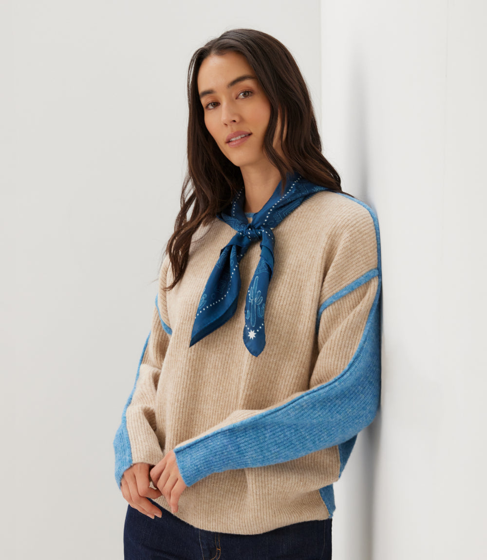 Colorblock Crewneck Sweater