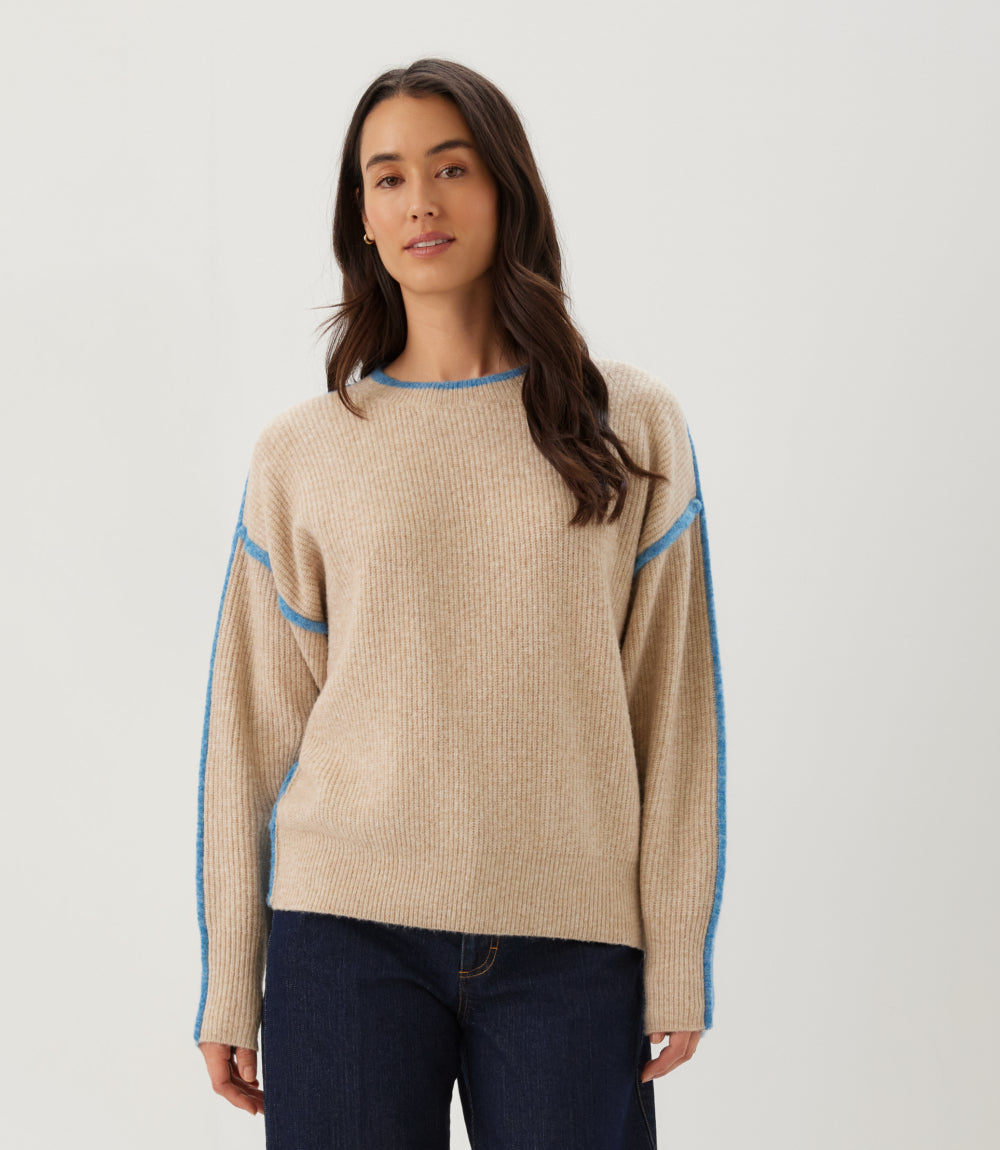 Colorblock Crewneck Sweater