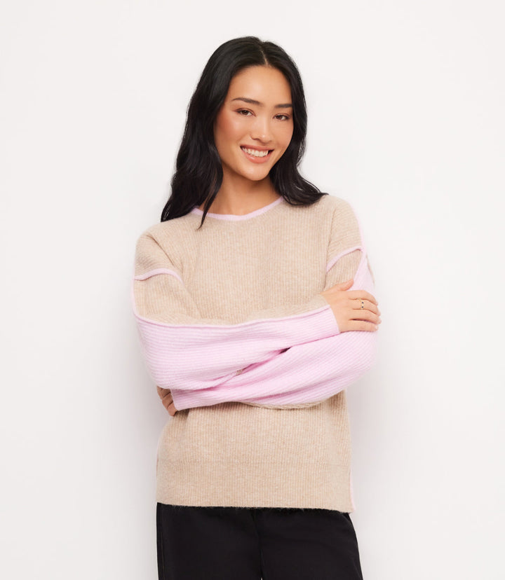 Colorblock Crewneck Sweater
