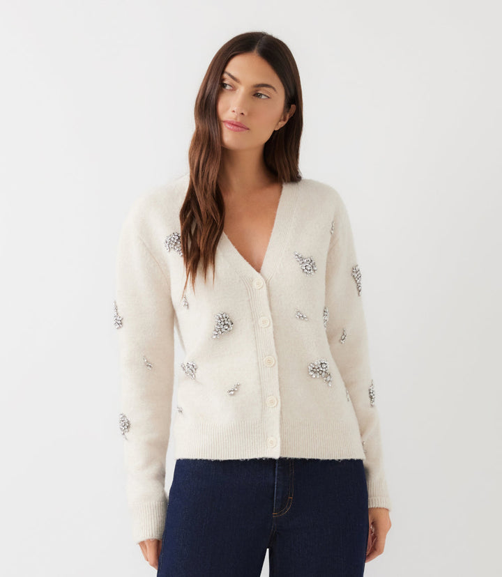 Rhinestone Cardigan Sweater