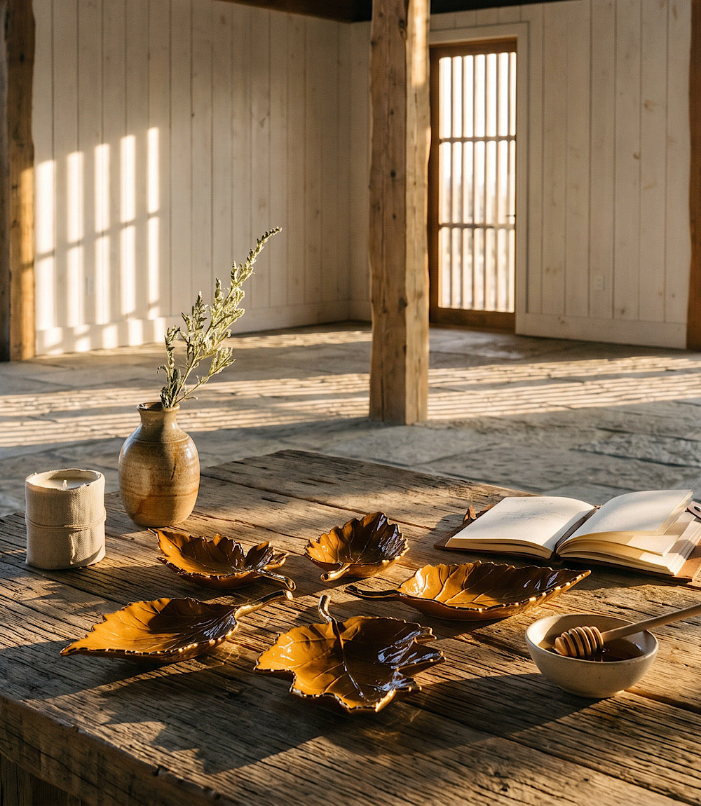 Autumn Leaf Serving Trays, Set Of 5