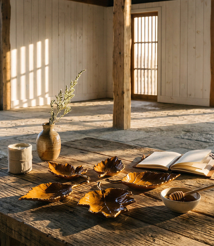 Autumn Leaf Serving Trays, Set Of 5
