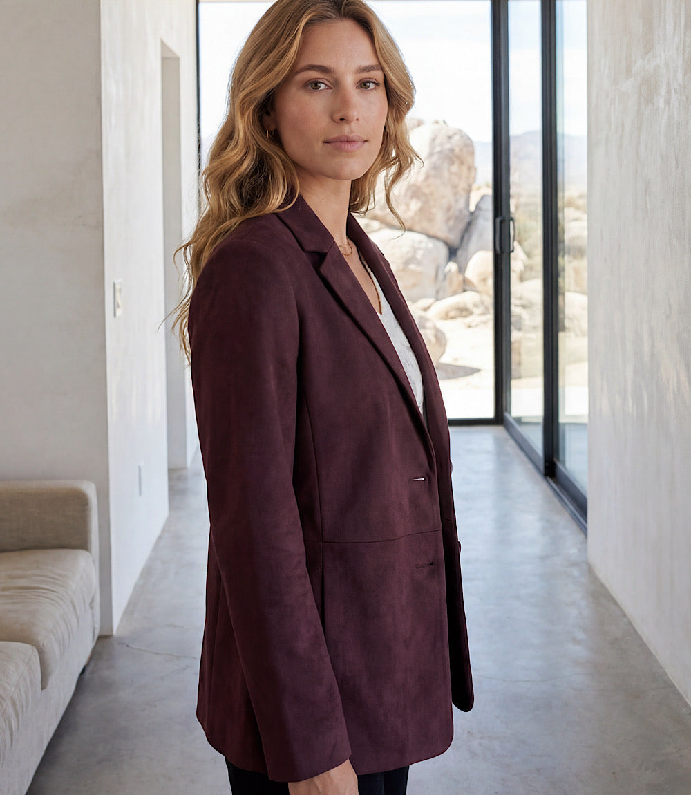 Faux Suede Blazer