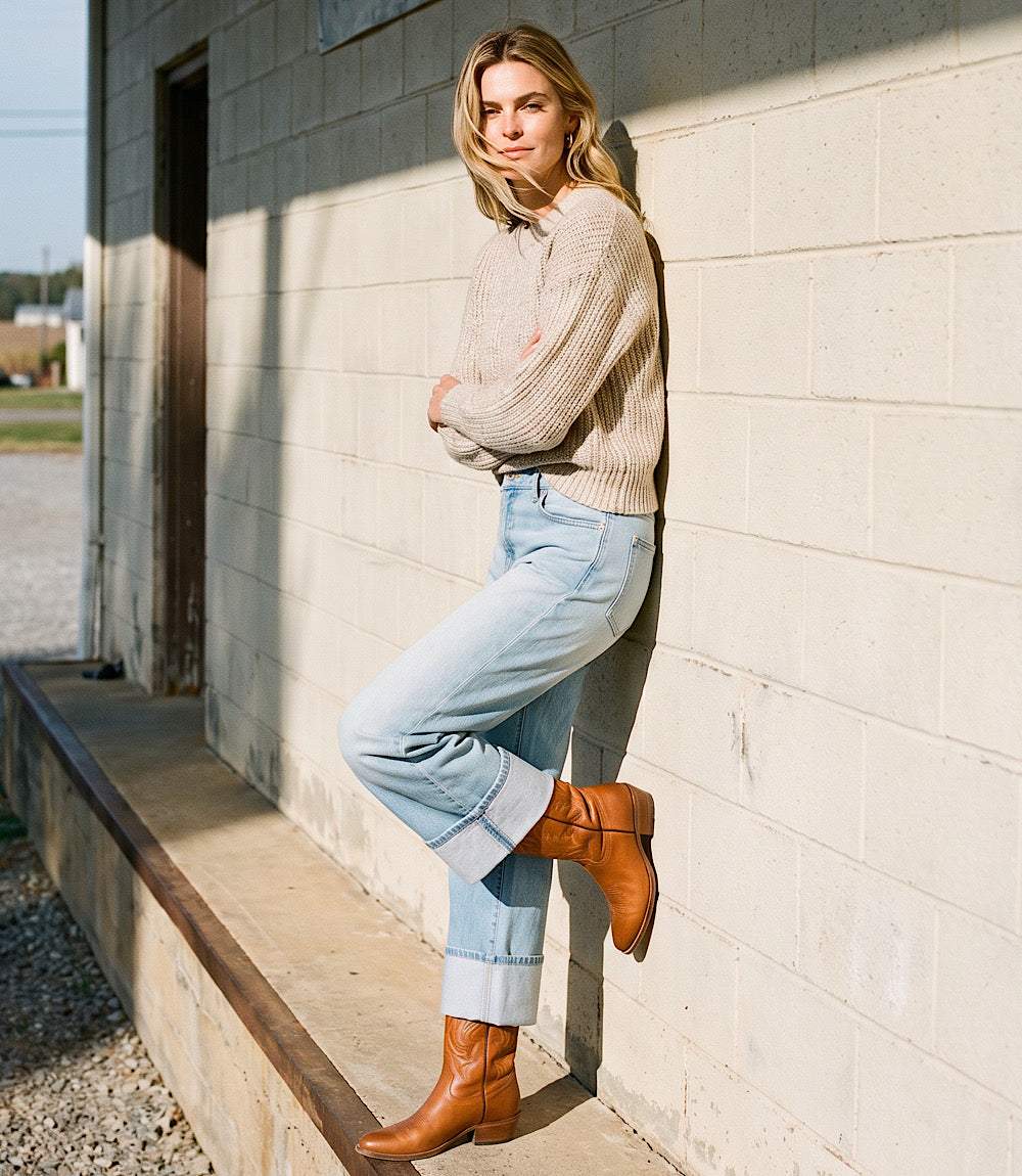 Cuffed Cropped Jeans