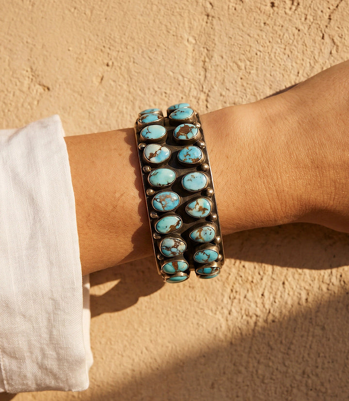 Sterling Silver Golden Hill Turquoise Bracelet