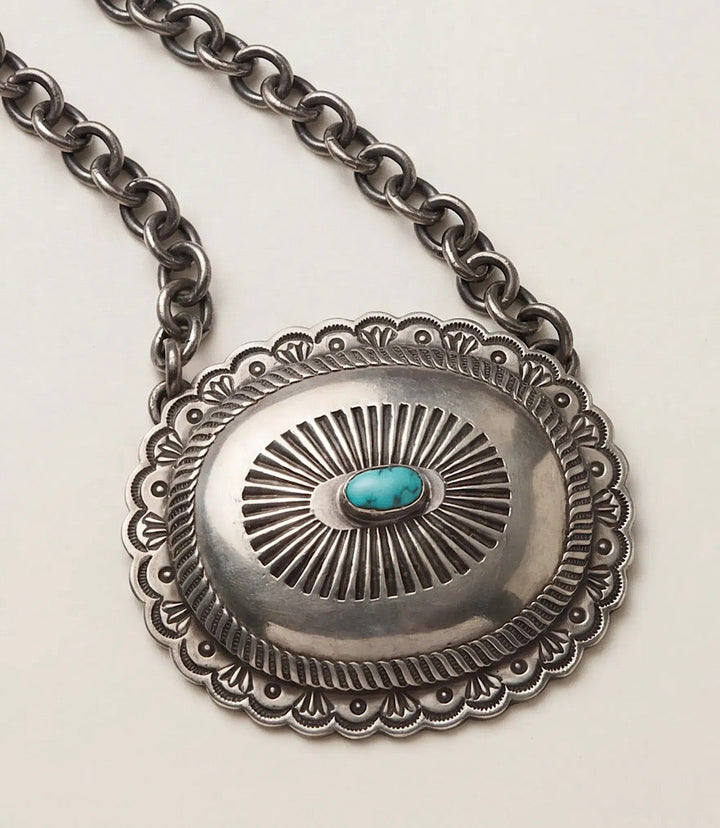 Embellished Sterling Silver Turquoise Necklace