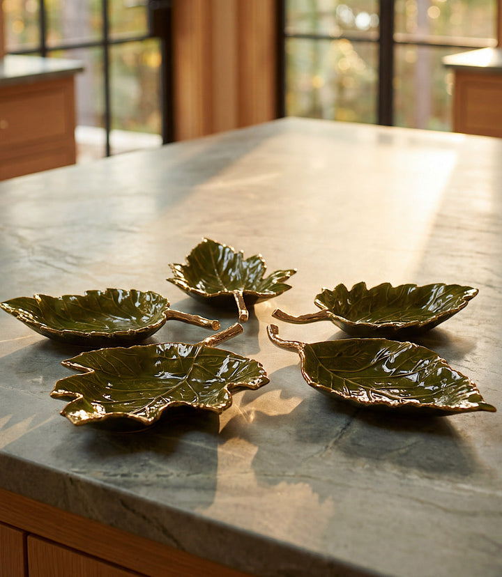 Autumn Leaf Serving Trays, Set Of 5