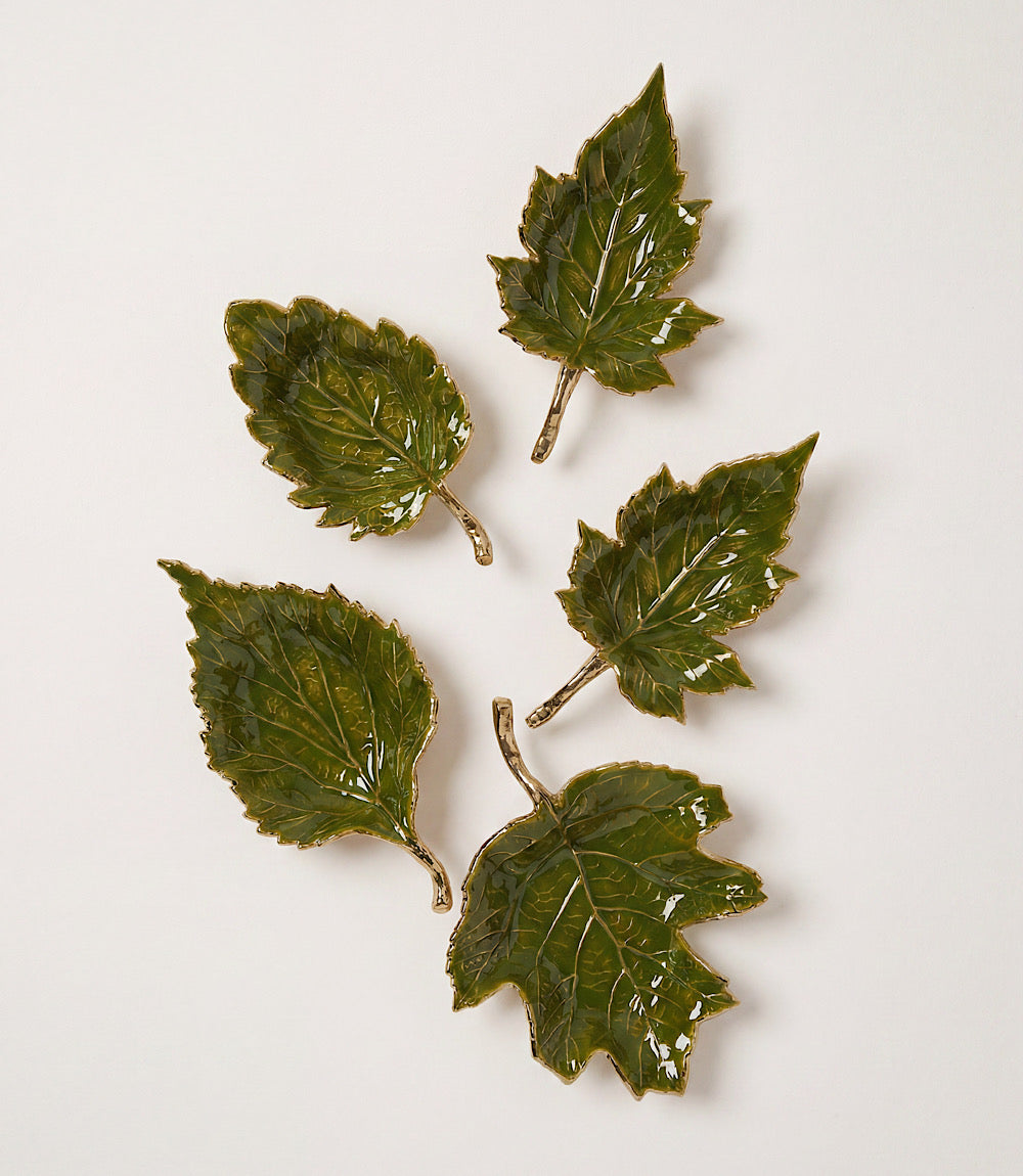Autumn Leaf Serving Trays, Set Of 5