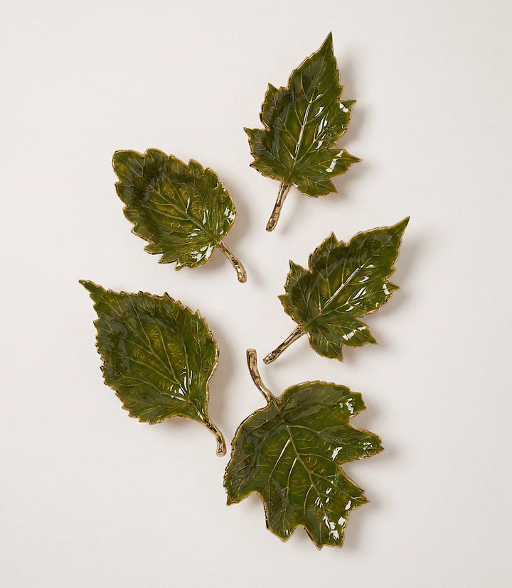 Autumn Leaf Serving Trays, Set Of 5